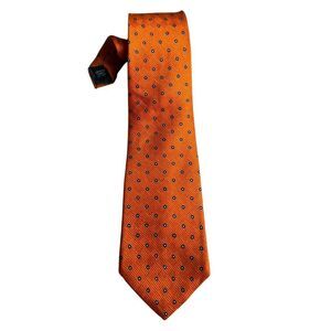Bert Pulitzer Silk Orange Polka Dot Tie Orange Blue